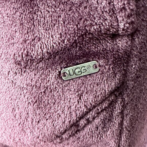 UGG Miranda Plush Belted Short Hooded Robe Port Purple XS - Picture 12 of 14